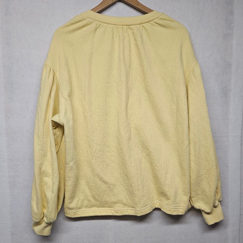 Aerie Women’s XS Relaxed V-Neck Sweatshirt Pastel Yellow Textured Knit - Picture 8 of 8